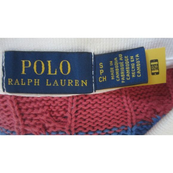 POLO RALPH LAUREN SLIM FIT STRIPED POLO WITH CREAM COLOR COLLAR SIZE SMALL - Picture 4 of 4